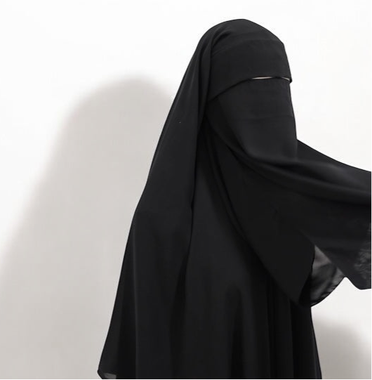 2-lagige Niqab mit Steg,klappe und Essfunktion